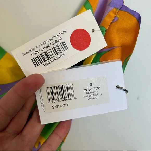 NWT Danielle Bernstein Saved by the Bell Cowl Top Sz S - Picture 10 of 16